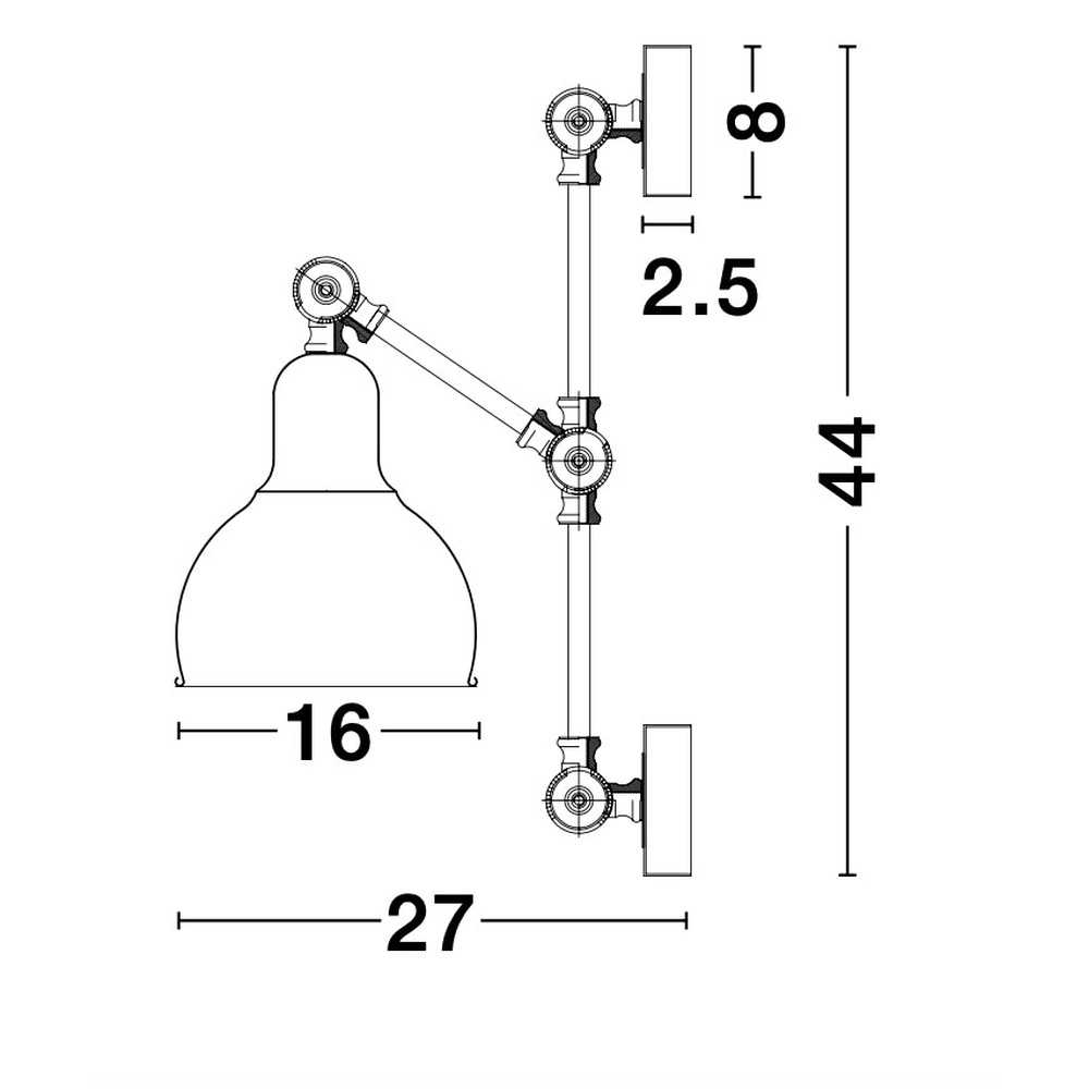 Wandlamp Virgo zwart Lyora 5212017420725