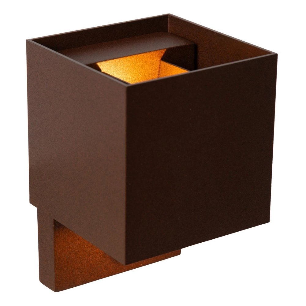Vierkante wandlamp Tadzio met sensor roestbruin Lucide 5411212690265
