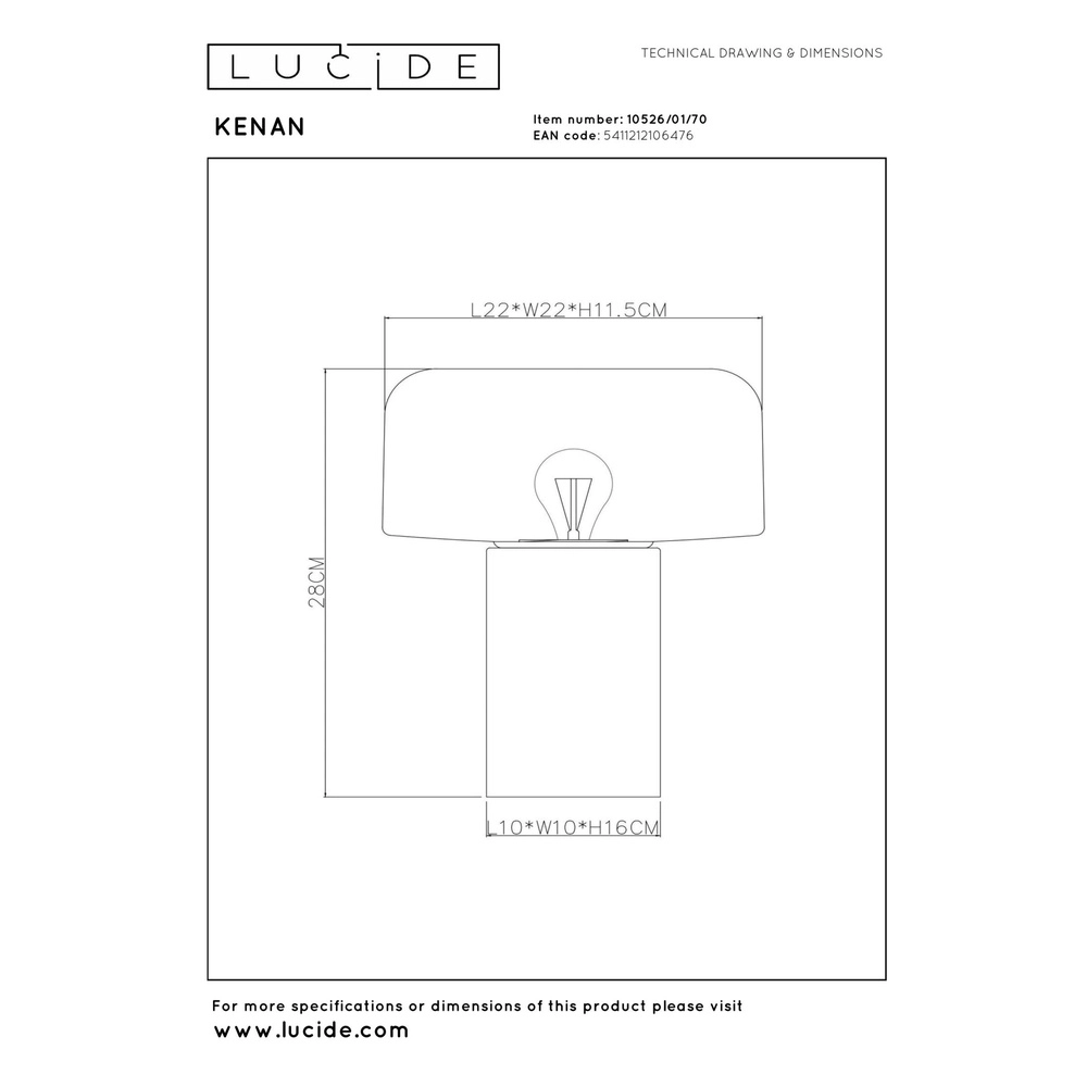 Tafellamp Kenan houtlook Lucide 5411212106476