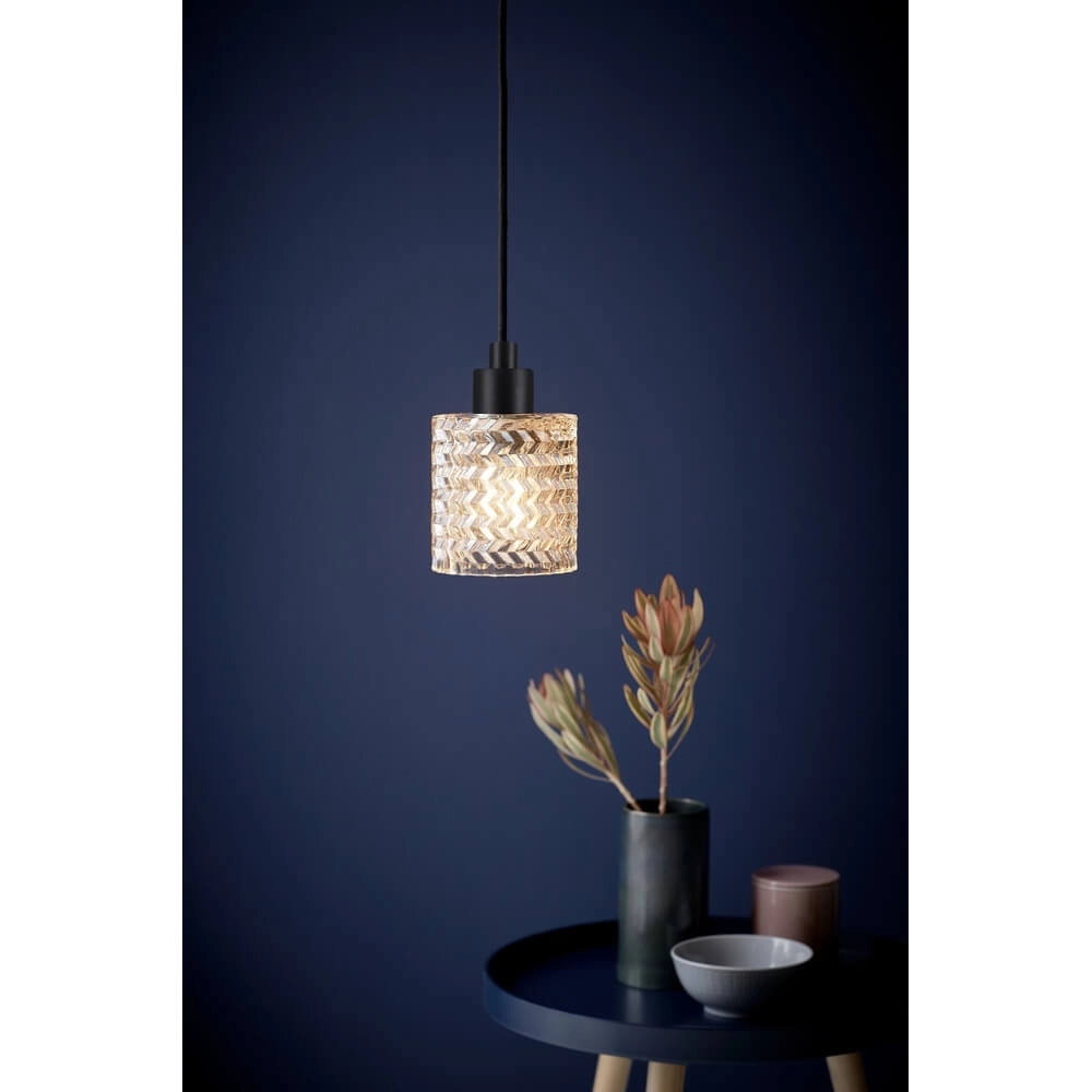 Hanglamp Hollywood zwart met amber glas Nordlux 5701581405486