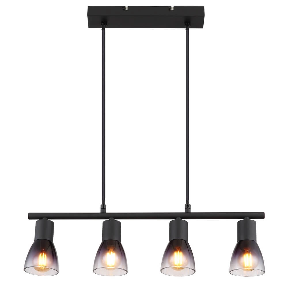 Zwarte hanglamp Satella 4-lichts Globo 9007371446933