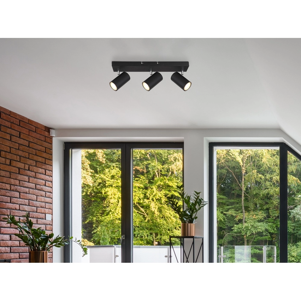 Plafondlamp 3-lichts Robby zwart Globo 9007371439522