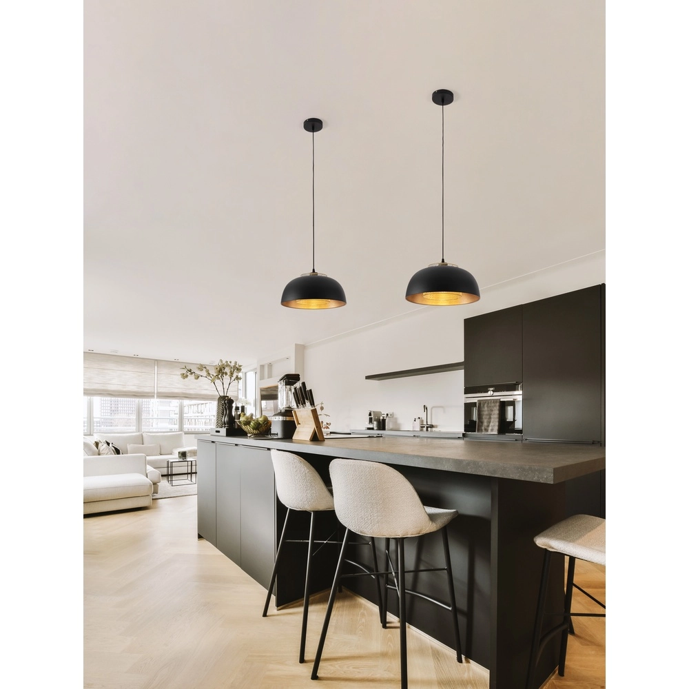 Hanglamp Sqube zwart met goud Lyora 5212017454799