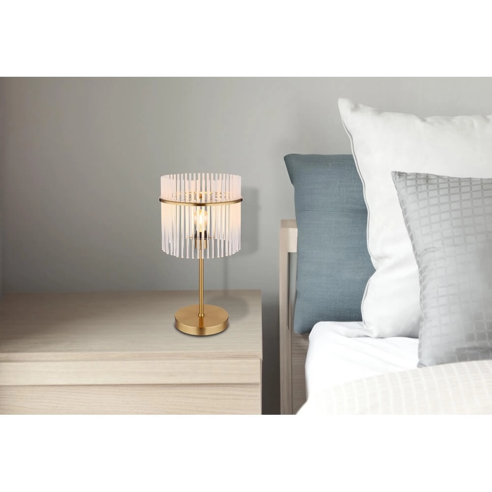 Gouden tafellamp Gorley met glas Ø 30cm Globo 9007371475018