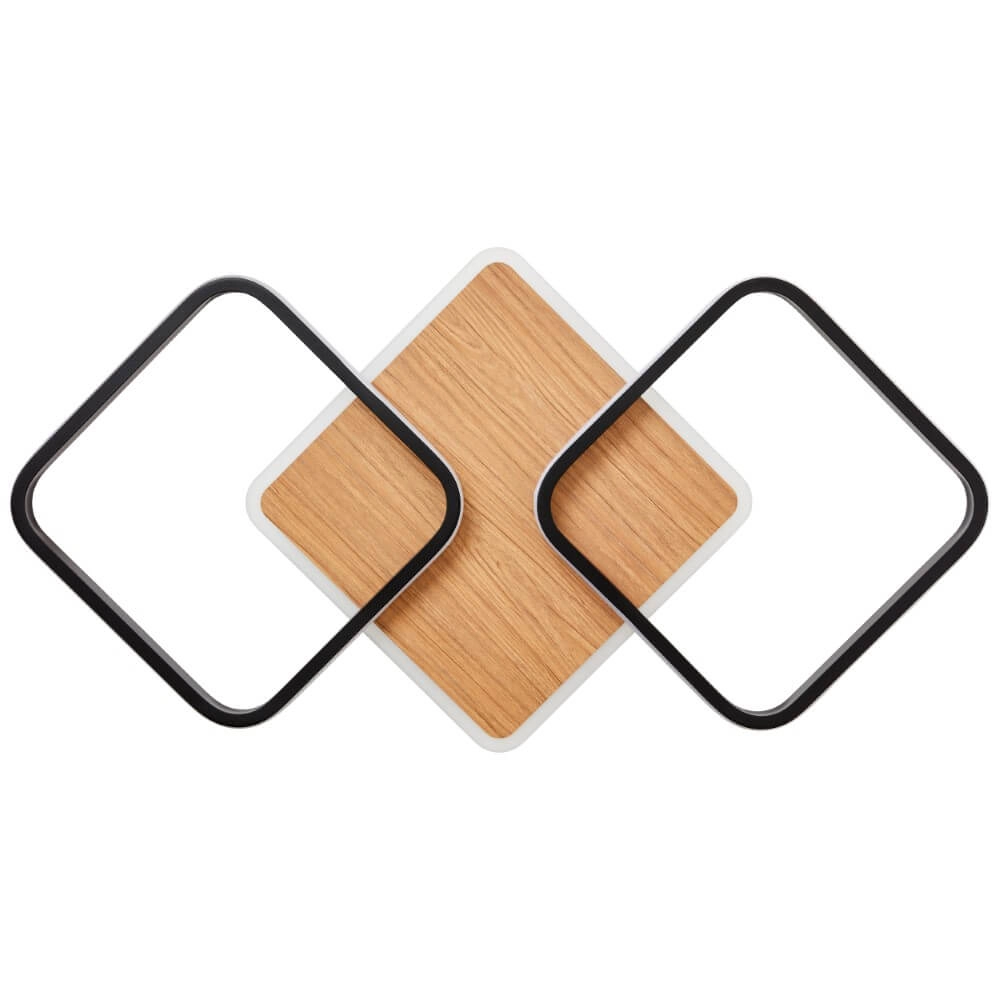 Vierkante houten plafondlamp Dennet Brilliant 4004353409653