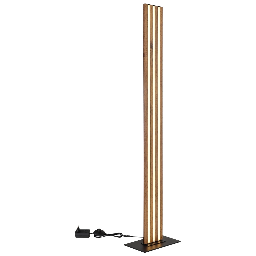 Vloerlamp Hayden zwart met hout Globo 9007371580583