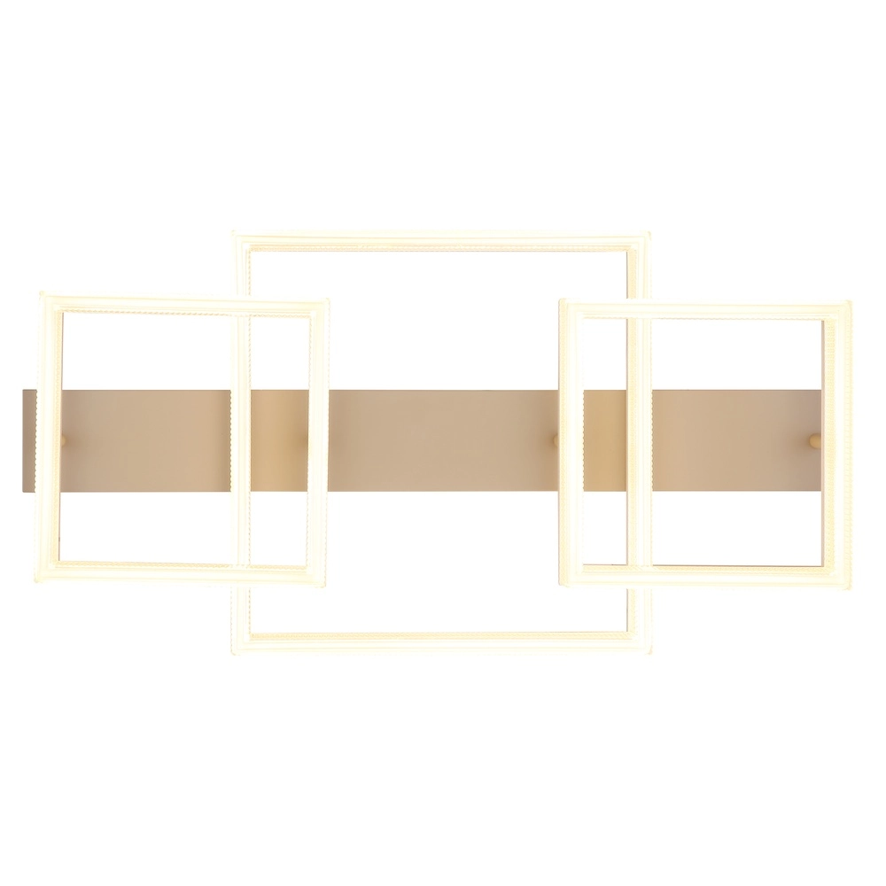 Moderne plafondlamp Zara zand bruin vierkant 66cm Globo 9007371567089