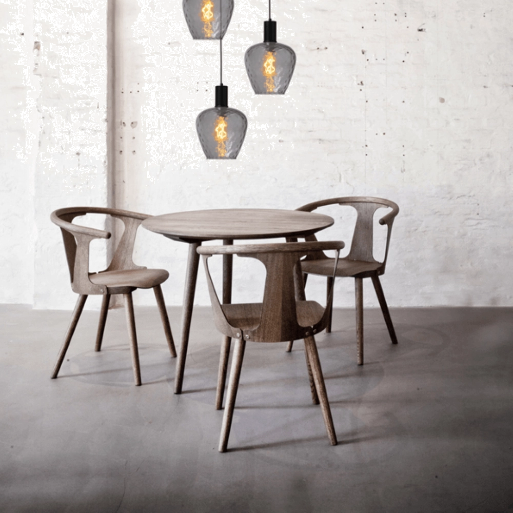 3-lichts vide hanglamp - zwart - Porto met Diamond smoke glazen Masterlight 8718121270777
