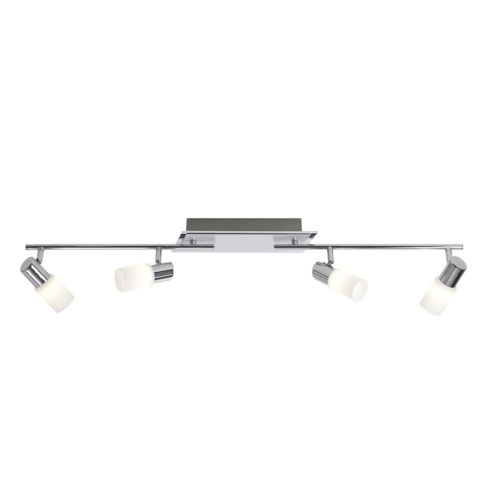 Design plafondspot Series 8214 4-lichts metaalgrijs met chroom
