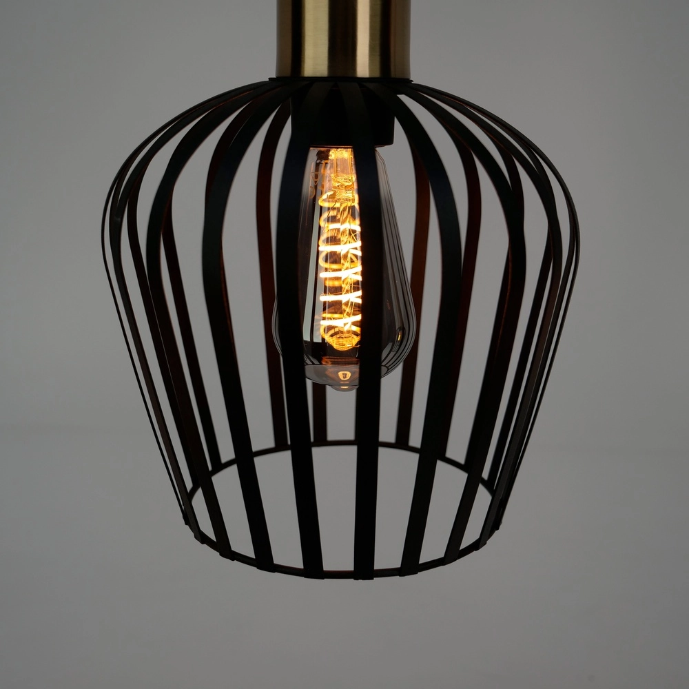 3-lichts hanglamp Empoli zwart met goud - Ø 20cm Eglo 9008606299898