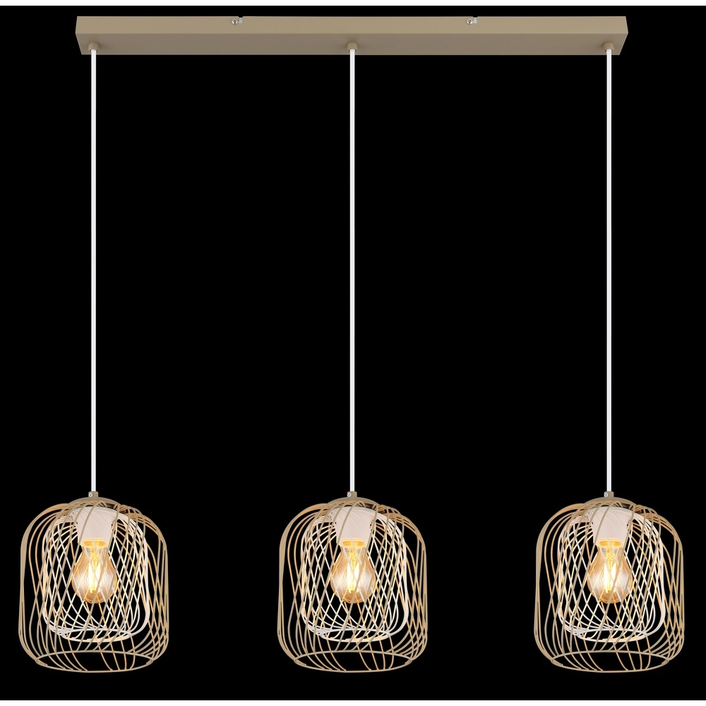 3-lichts hanglamp Dichti zand bruin Globo 9007371533350