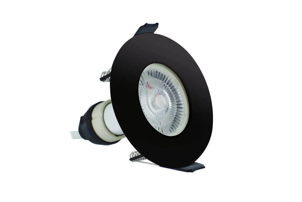 Zwarte inbouwspot EvoFire GU10 - rond