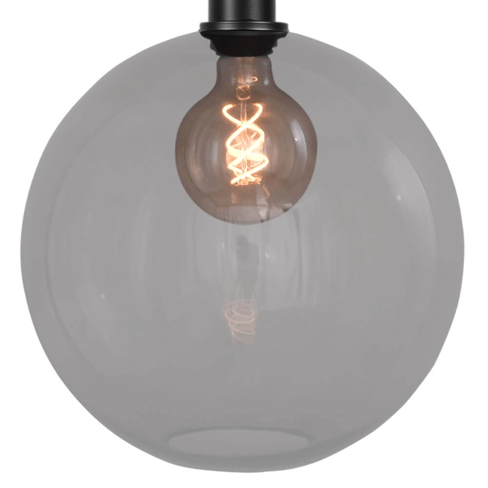 Hanglamp Ø 30cm Bella 2 Zwart met smoke glas Masterlight 8718121260556