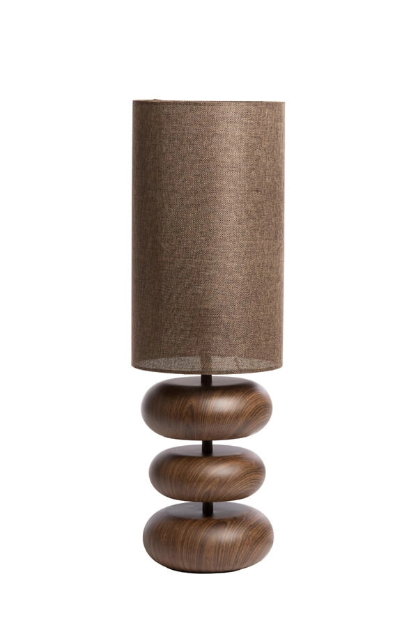 Tafellamp Danialo hout met bruin 60cm Light & Living 8717807759605