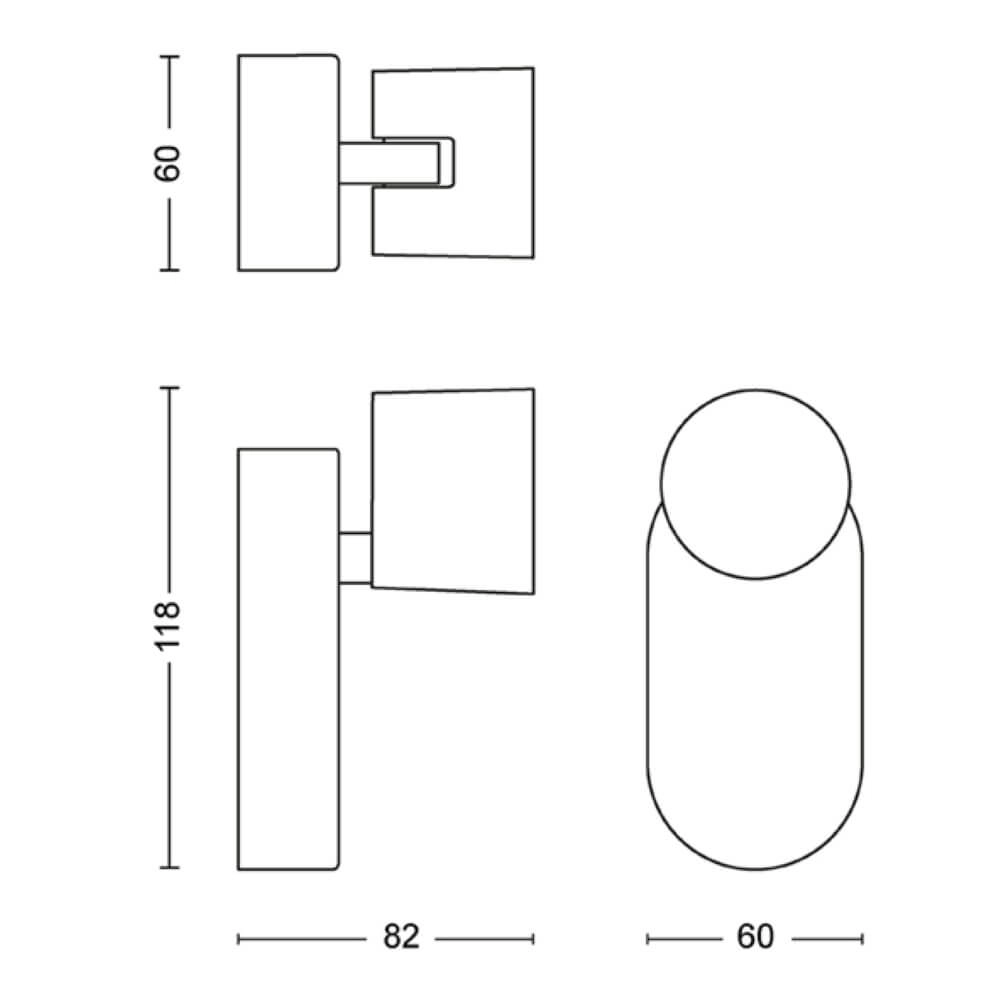 Zwarte led wandspot Star Philips 8719514435377