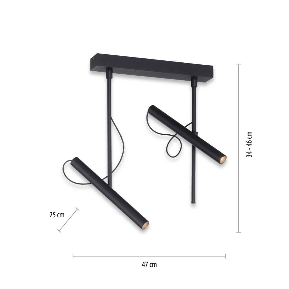 Design plafonlamp Pure Tutua zwart Paul Neuhaus 4012248365533