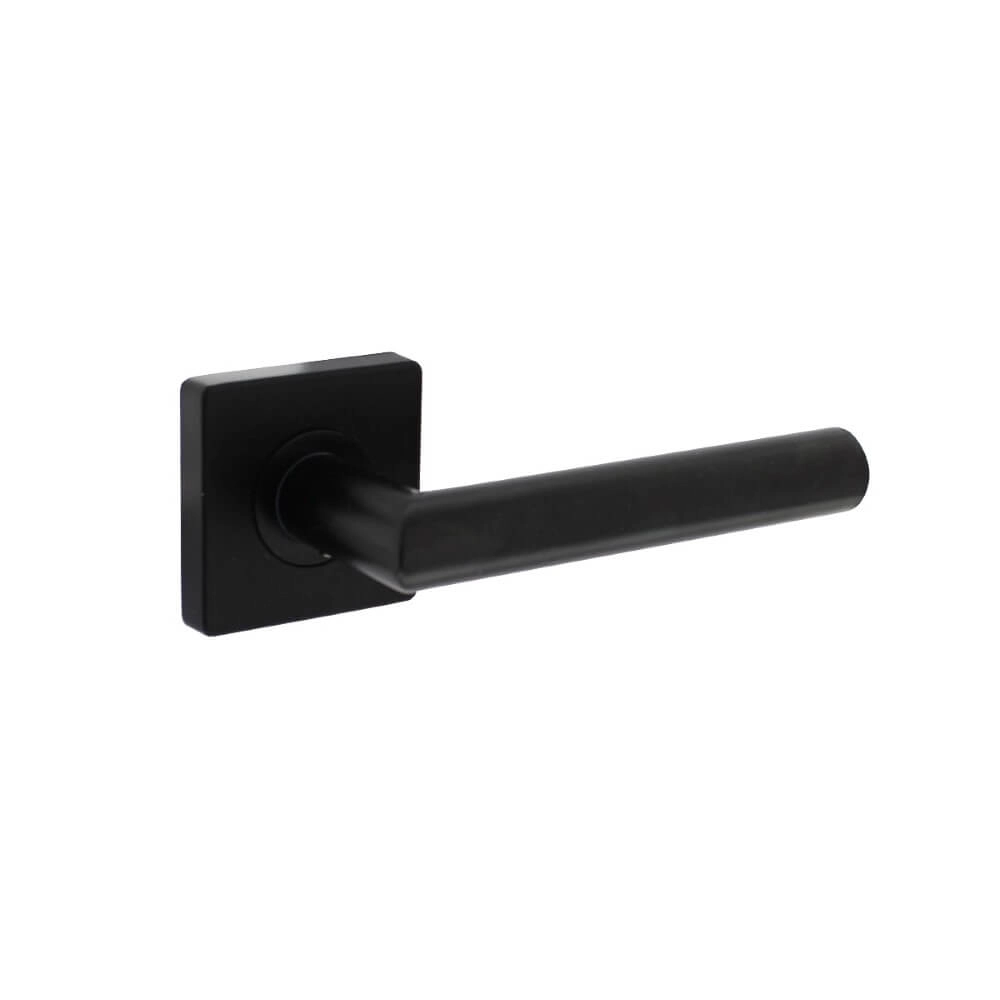 Deurklink Bastian op rozet vierkant zwart