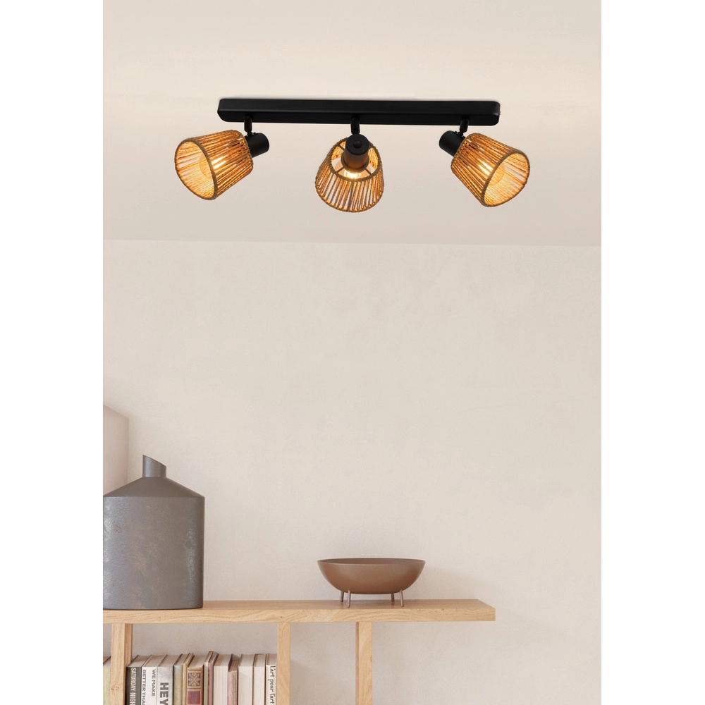 Plafondlamp Keelby rotan 3-lichts Eglo 9008606359646