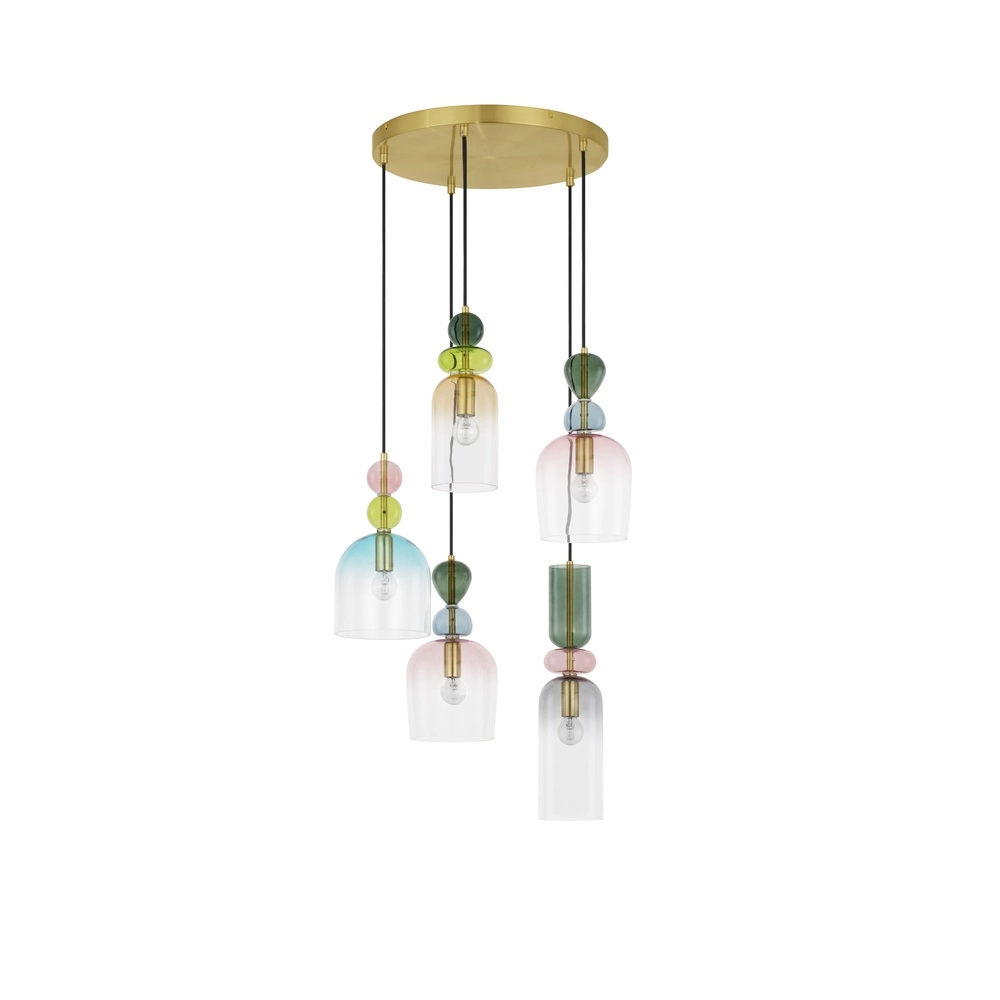 Gekleurde hanglamp Murano 5-lichts Lyora 5212017434234
