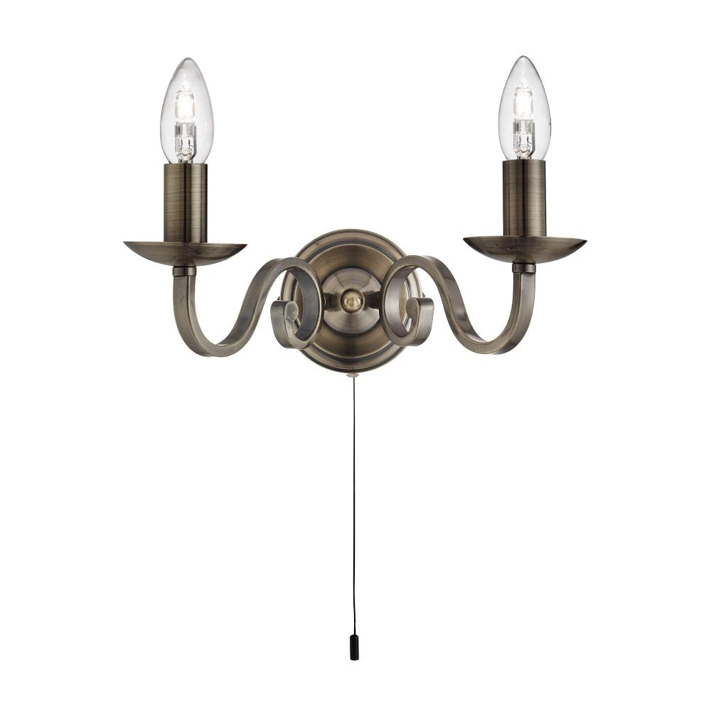 Klassieke wandlamp Richmond 2-lichts bronsbruin Klassieke wandlamp Richmond 2-lichts bronsbruin