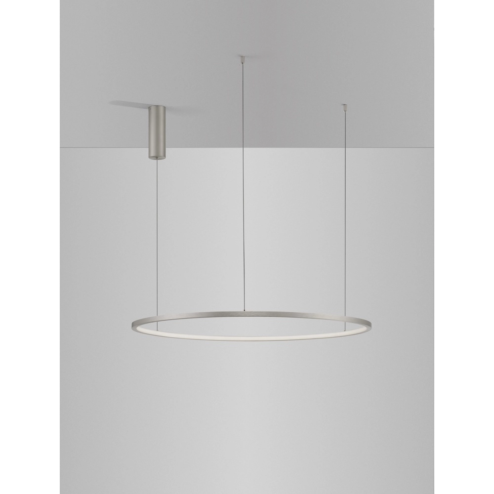 Ronde hanglamp Tarquin zilvergrijs Ø 80cm Lyora 5212017438324