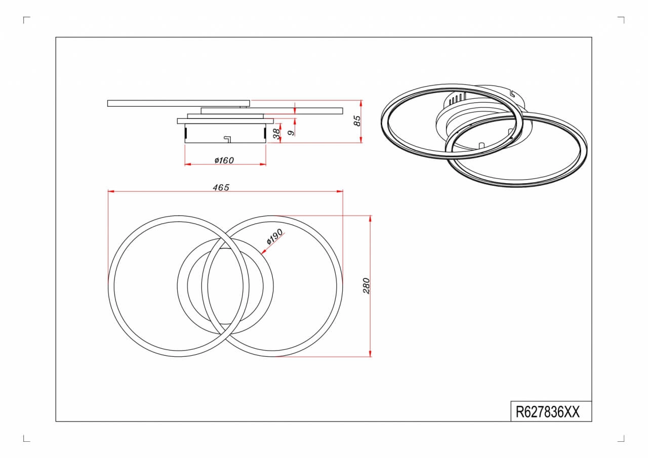 Plafondlamp Giro rond Trio 4017807561999