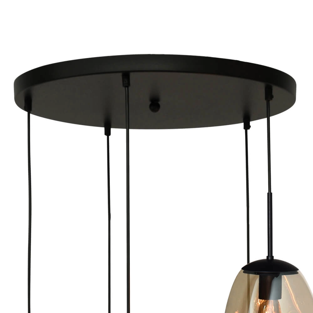 Vide hanglamp Lava 5x goud glas Ø 22,5cm Masterlight 8718121286556