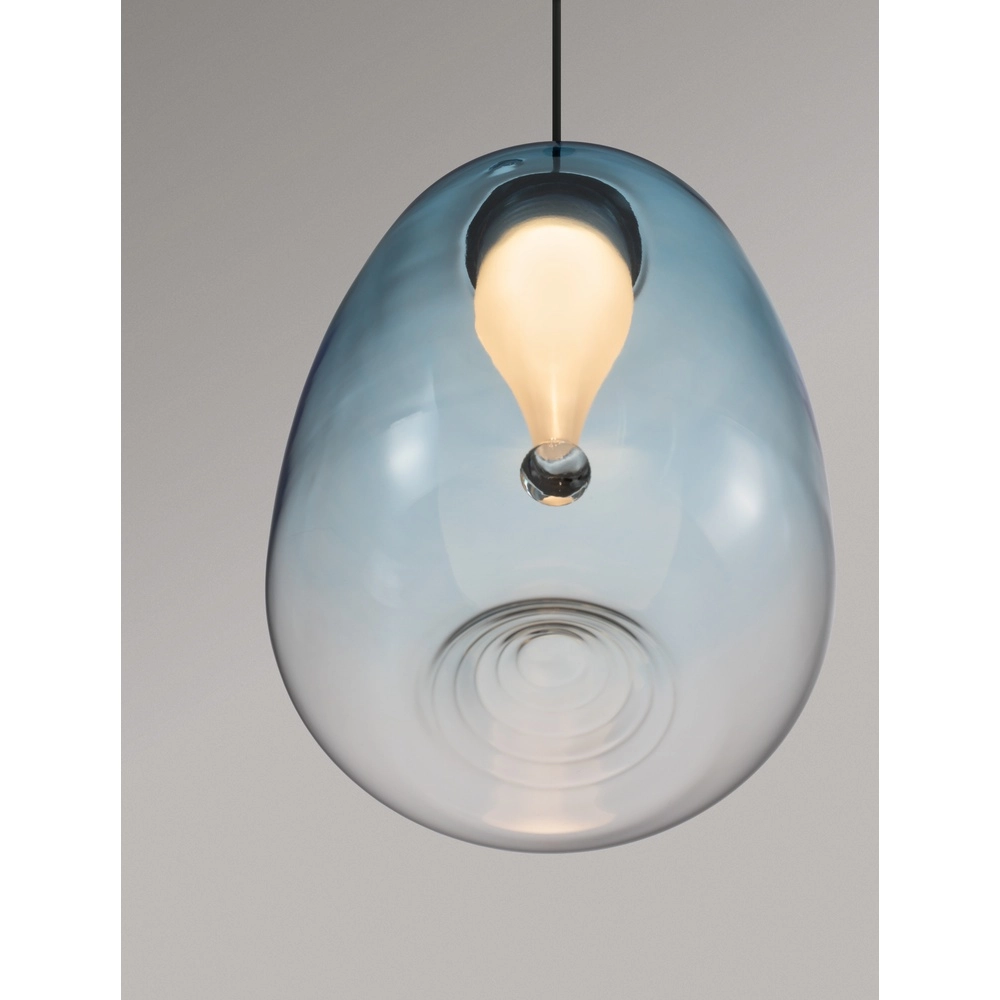 Design hanglamp Oblo 1-lichts blauw glas
