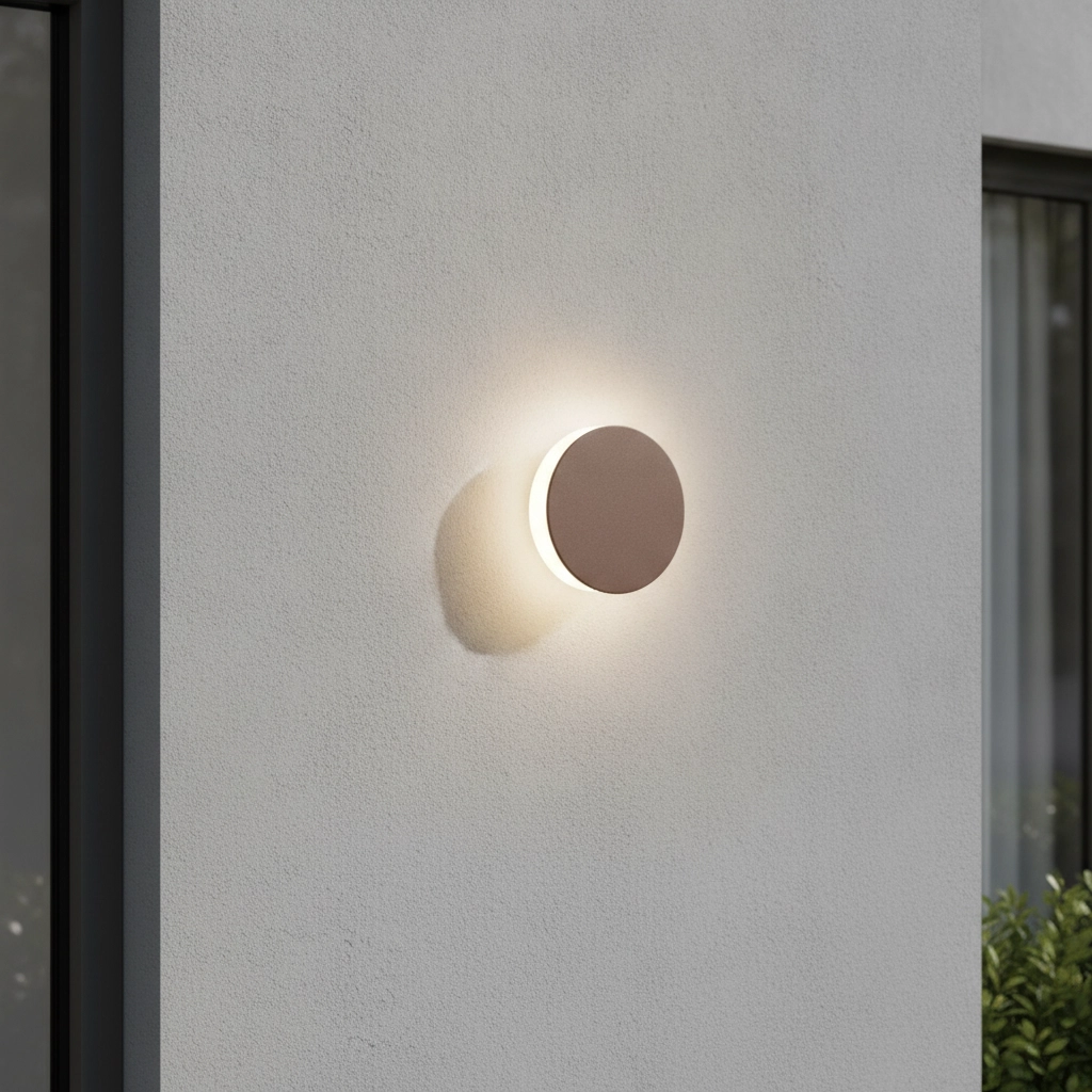 Design wandlamp Gong roestbruin