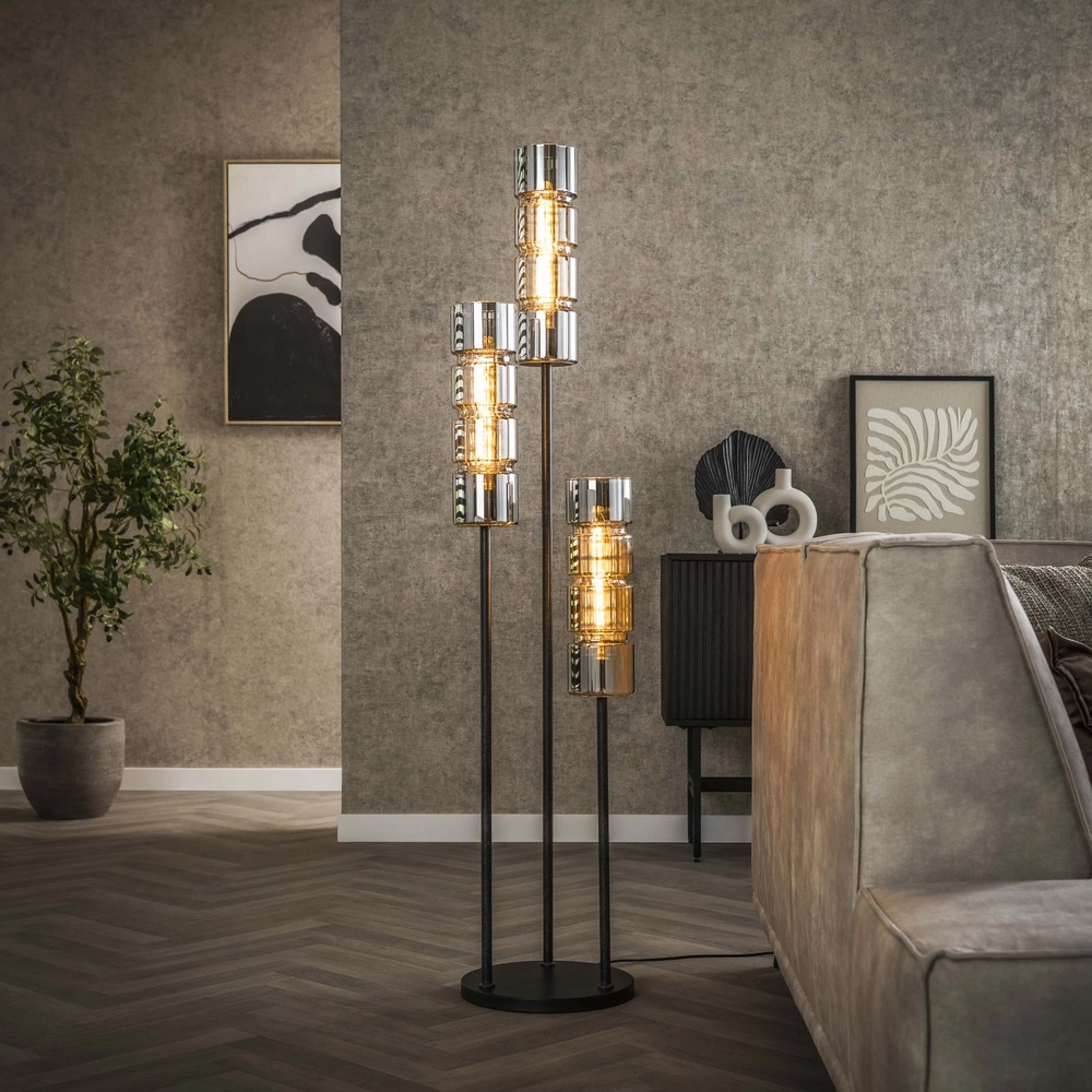 Cilinder vloerlamp Cylinder 105cm - zwart