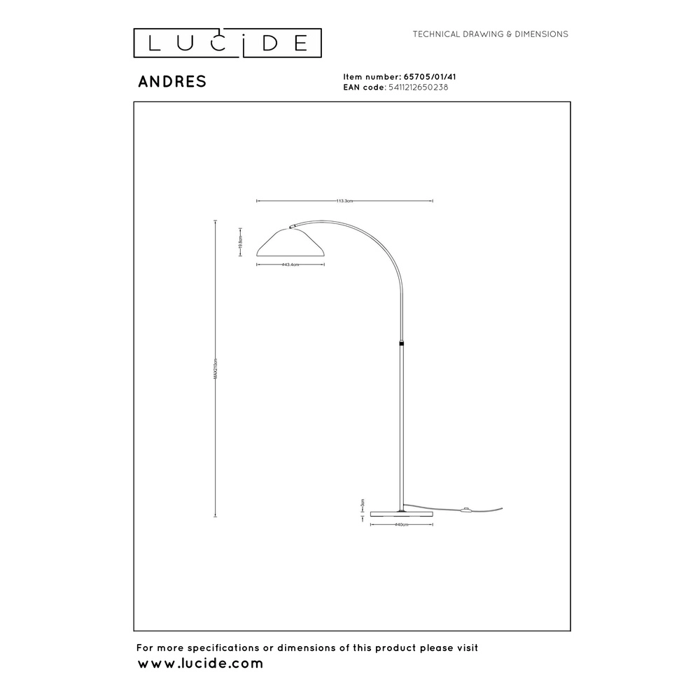 Vloerlamp Andres taupe Lucide Vibes 5411212650238