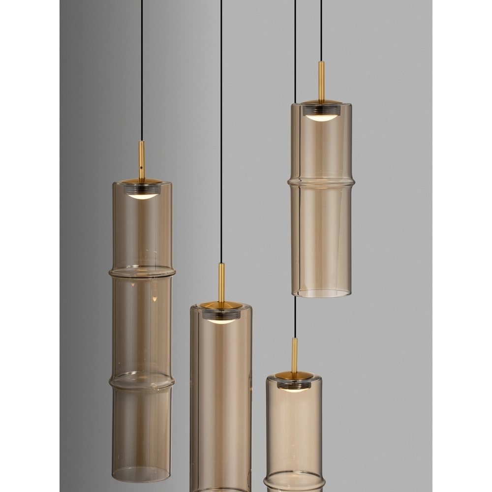 Unieke hanglamp Sano rond 5-lichts goud Lyora 5212017474063
