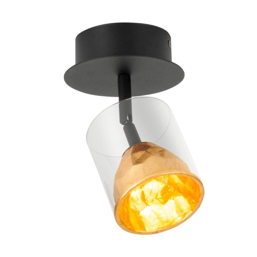 Zwarte wandlamp Melito met goud Stars of Light 9002759395735