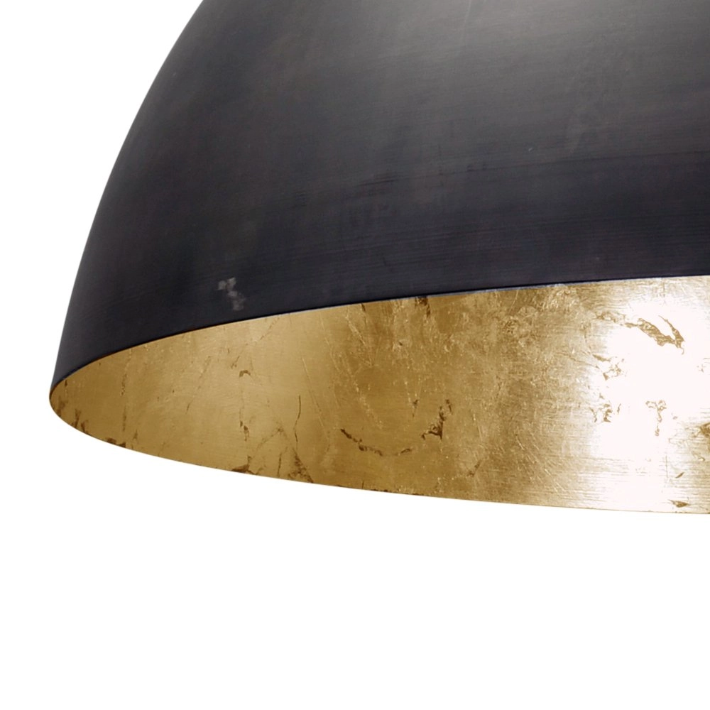 Stoere industrie hanglamp Industria Gold 80 zwart met oudgoud Masterlight 8718121117409