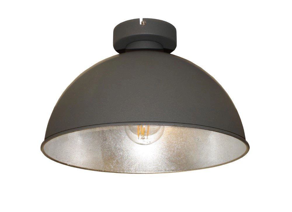 Landelijke plafondlamp Curve Ø 31cm grijs met zilver