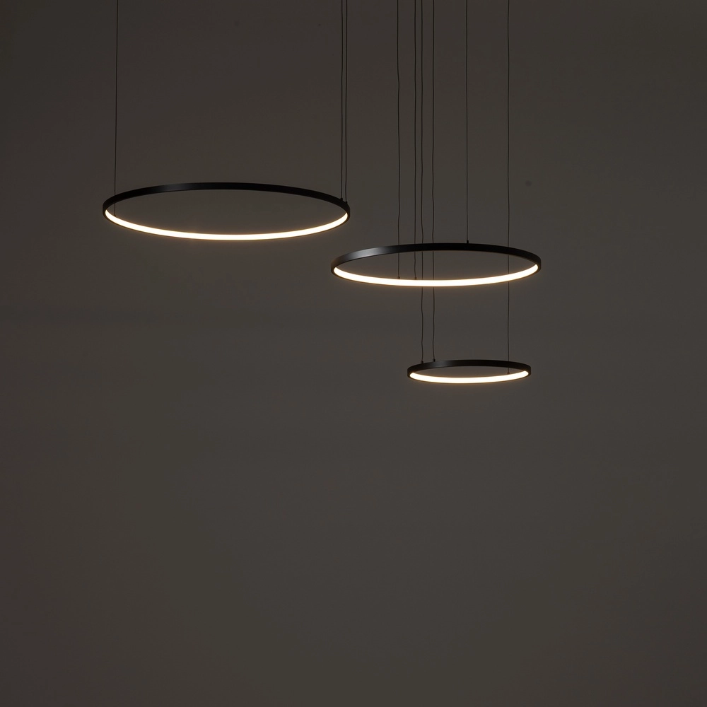 Design hanglamp Circolo Led 3 ringen zwart Lyora 5903139116480