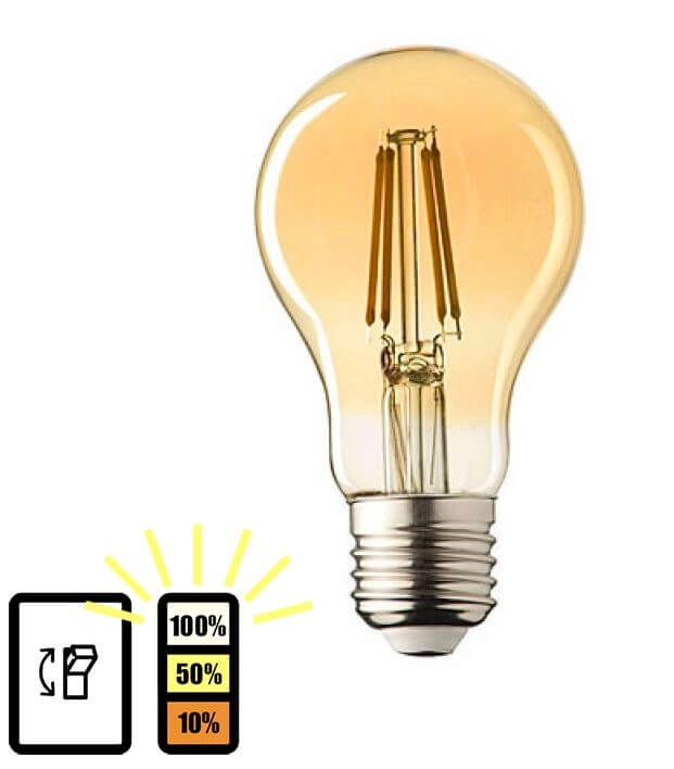 Dimbare E27 - 4W - 2500K - 3staps
