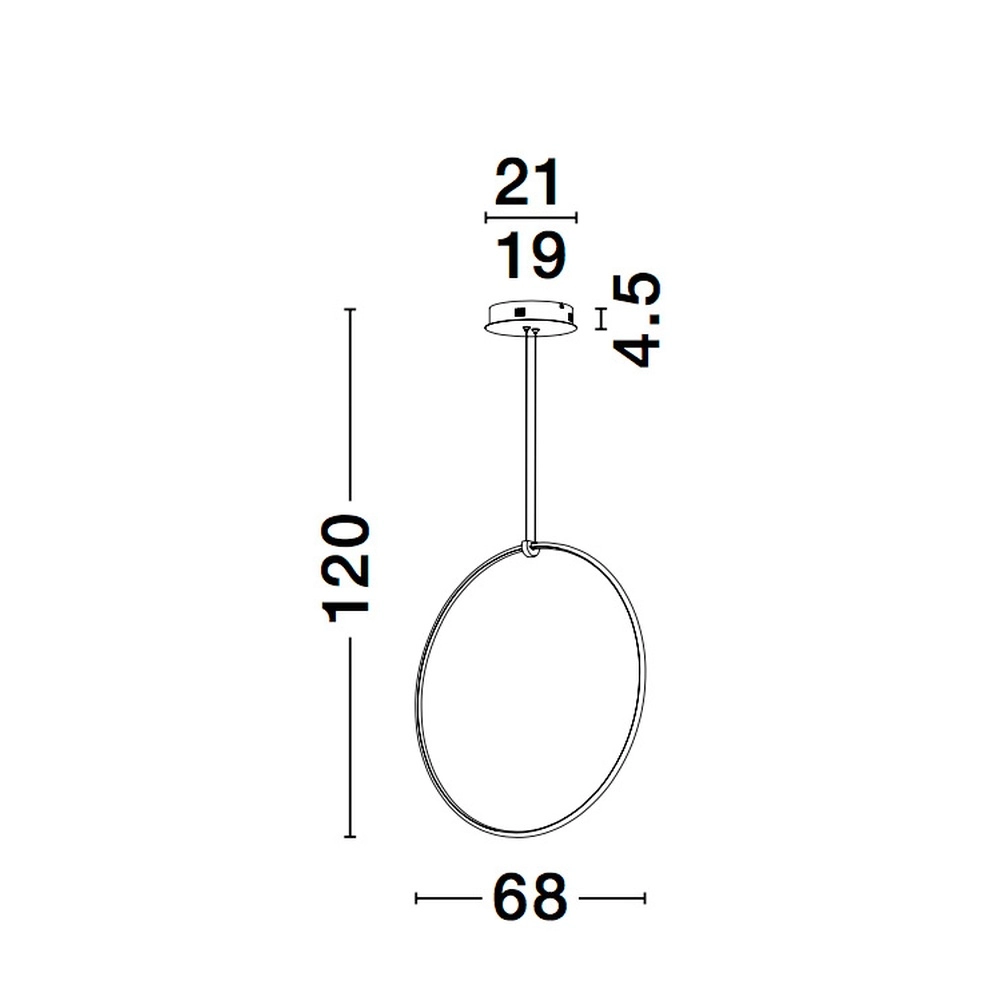 Hanglamp Ring zwart Ø 68cm Lyora 5212017429315