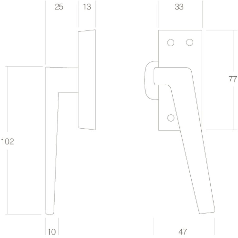 Raamsluiting Recht met nok links messing gelakt Intersteel 8714186029572