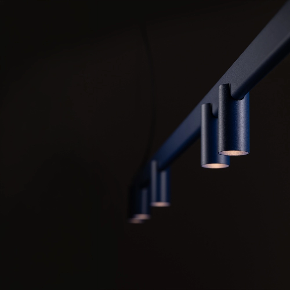 Design hanglamp Fourty 7-lichts marine blauw Lyora 5903139122931