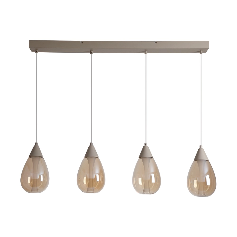 Design hanglamp Pear 4-lichts zand bruin Searchlight 5,05342E+12
