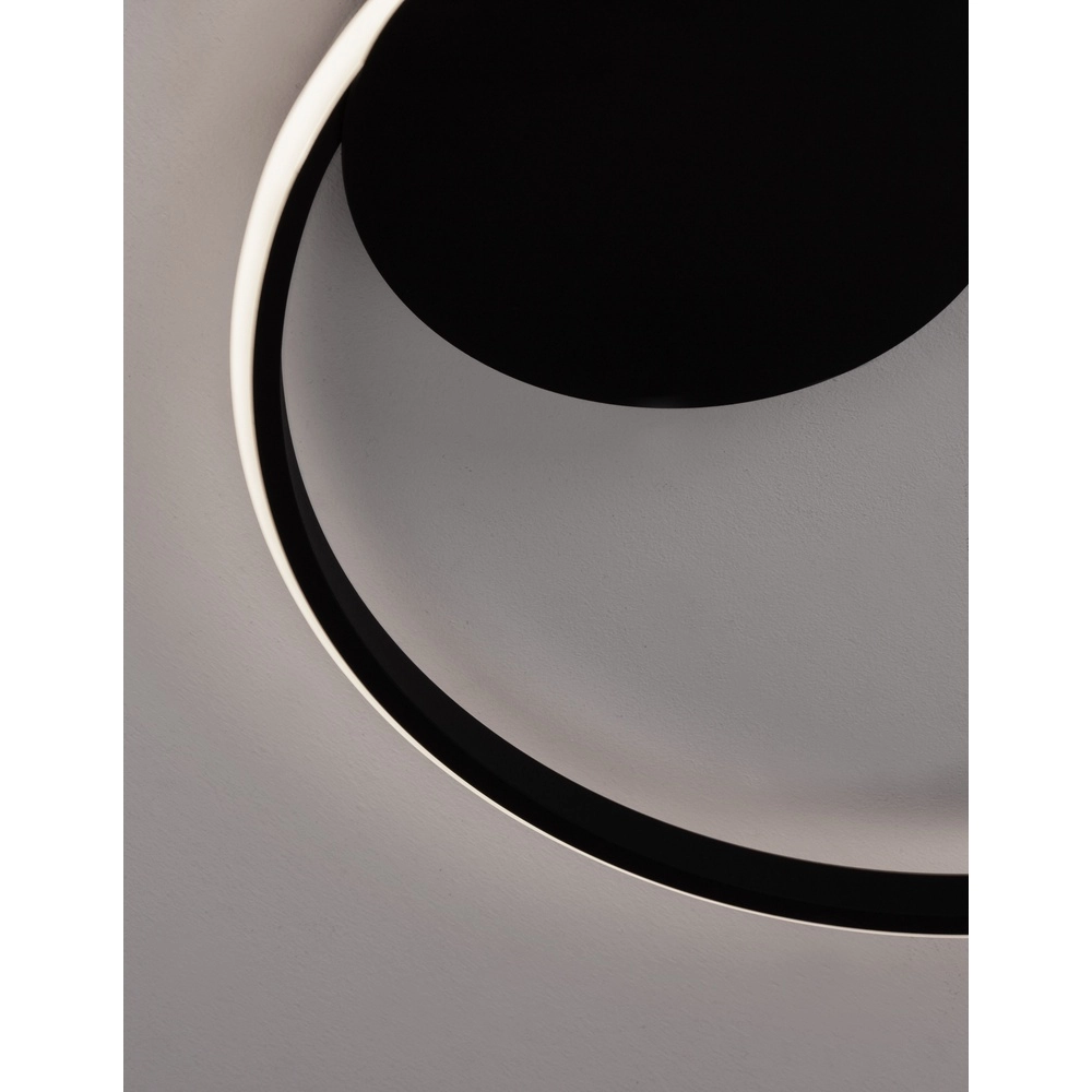 Ronde plafondlamp Fuline zwart Ø 50cm Lyora 5212017419682