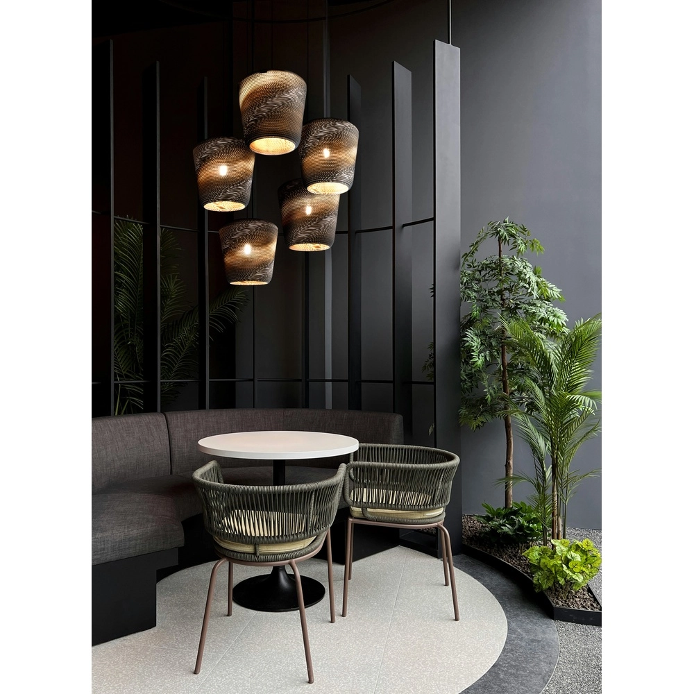 Hanglamp Carta Moody 5x Ø34cm Think Paper kap - cacao Masterlight 8718121420165