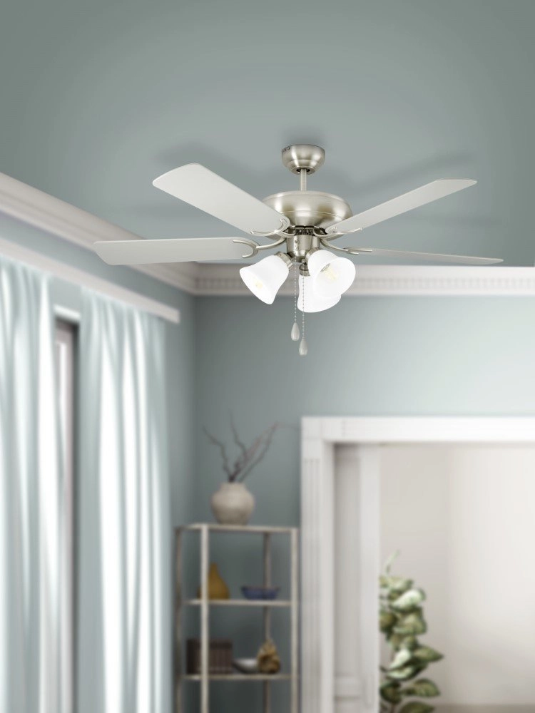 Plafondventilator lamp Las Palmas E27 132cm RVS Eglo 9002759350772