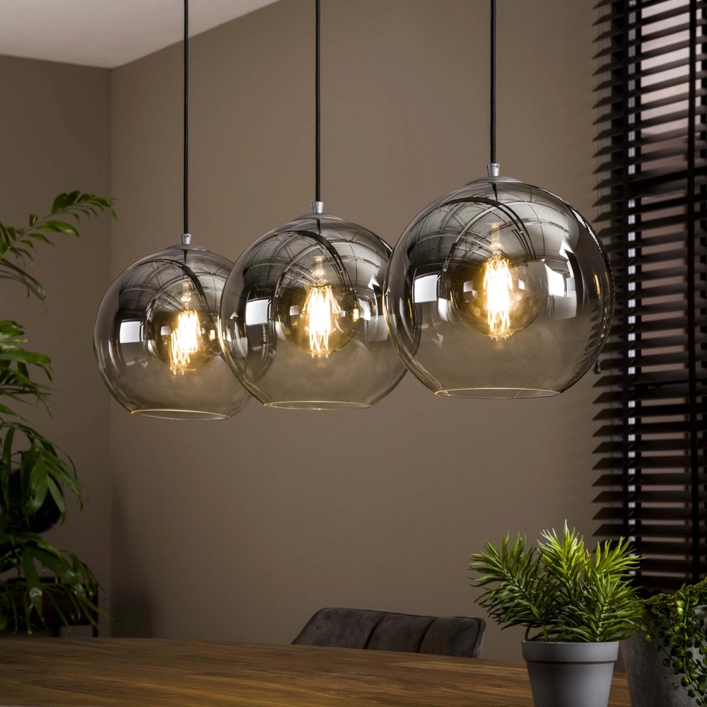 3L hanglamp Bubble met zilver fading glas