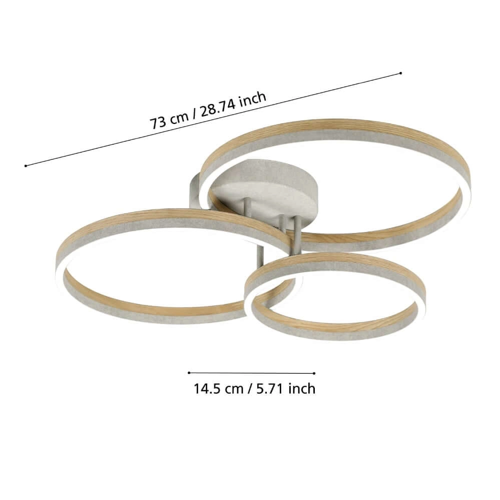 Landelijke led plafondlamp Cadinaro 3-lichts Stars of Light 9002759398958