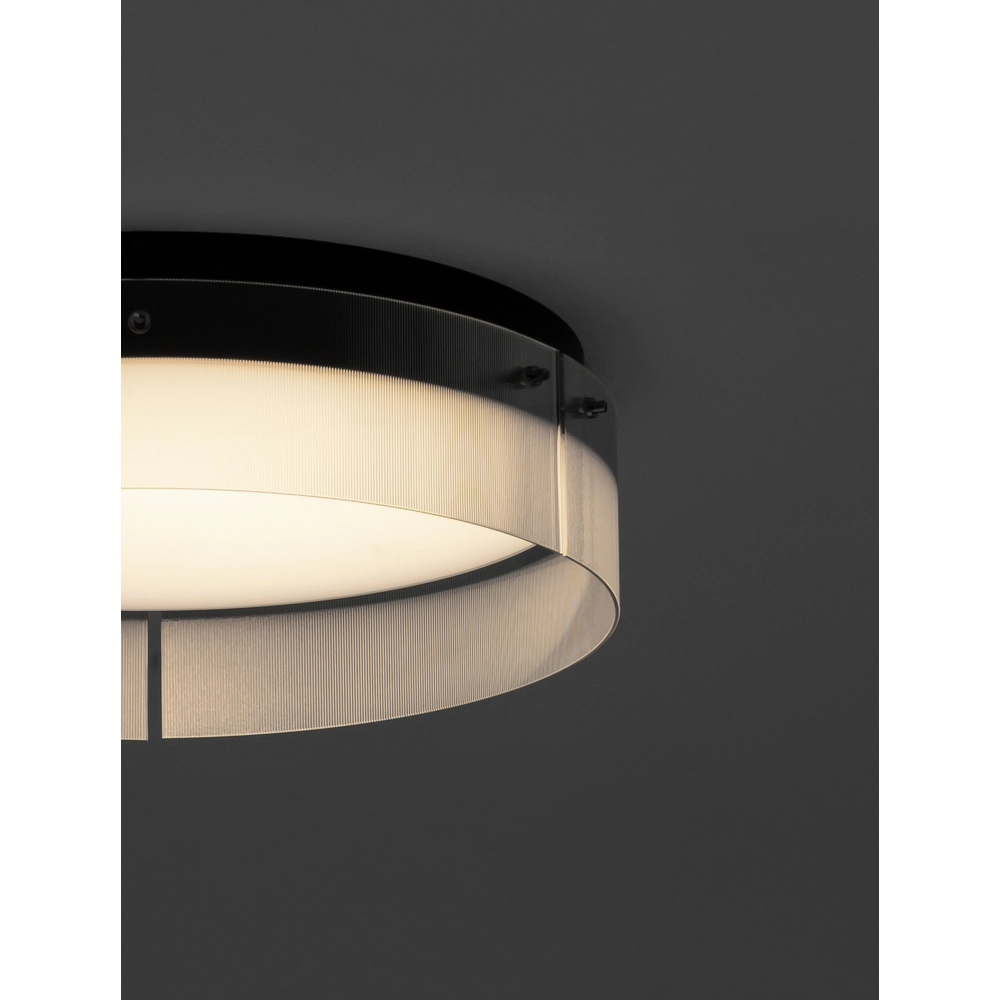 Design plafondlamp Pauline zwart met glas Ø 55cm Lyora 5212017445407