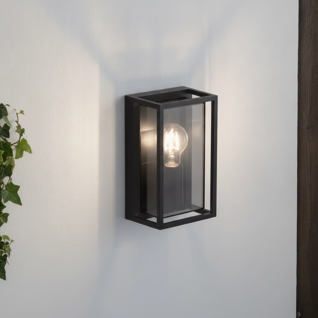 Zwarte wandlamp Bonn voor buiten