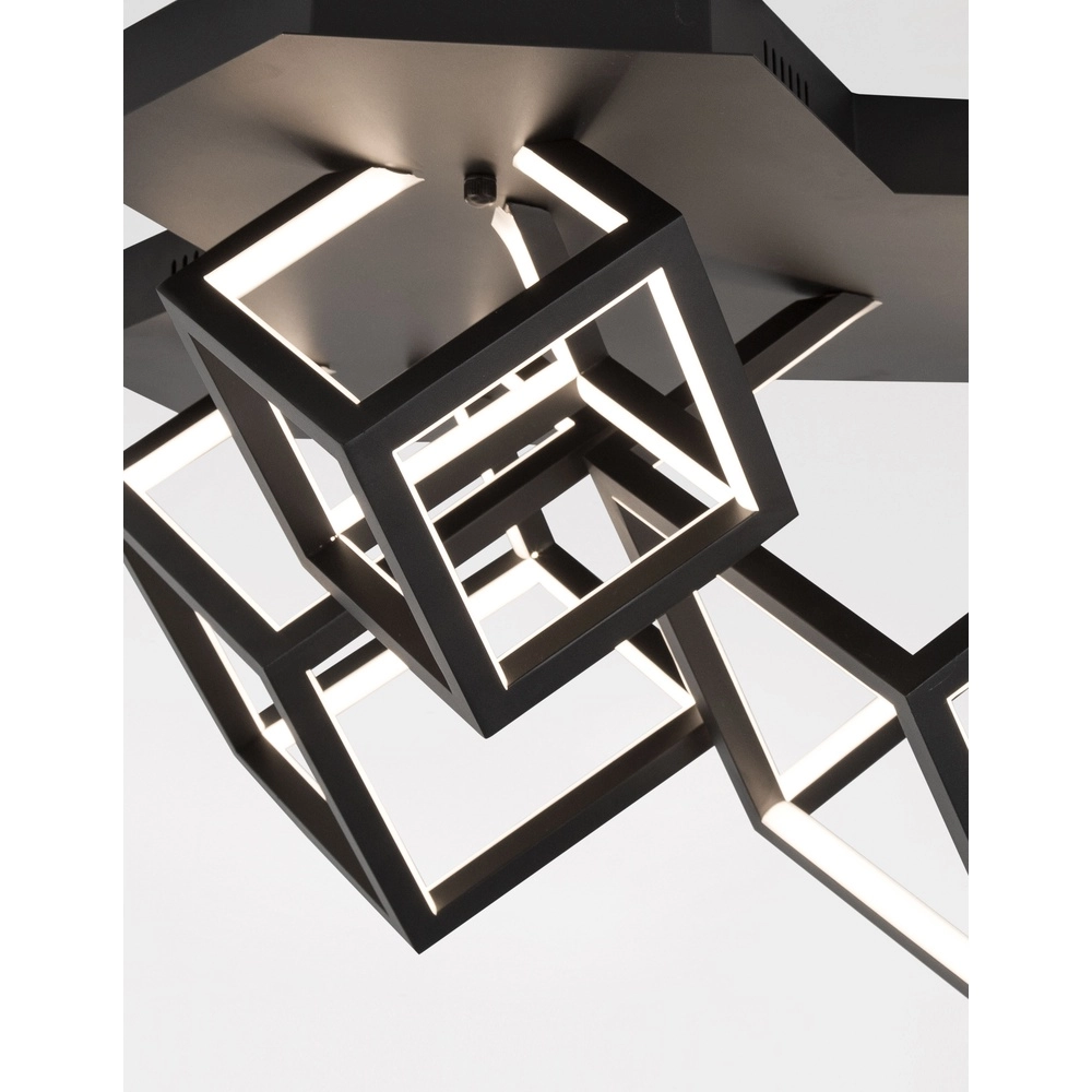 Vierkante plafondlamp Gabbia zwart Lyora 5212017423436