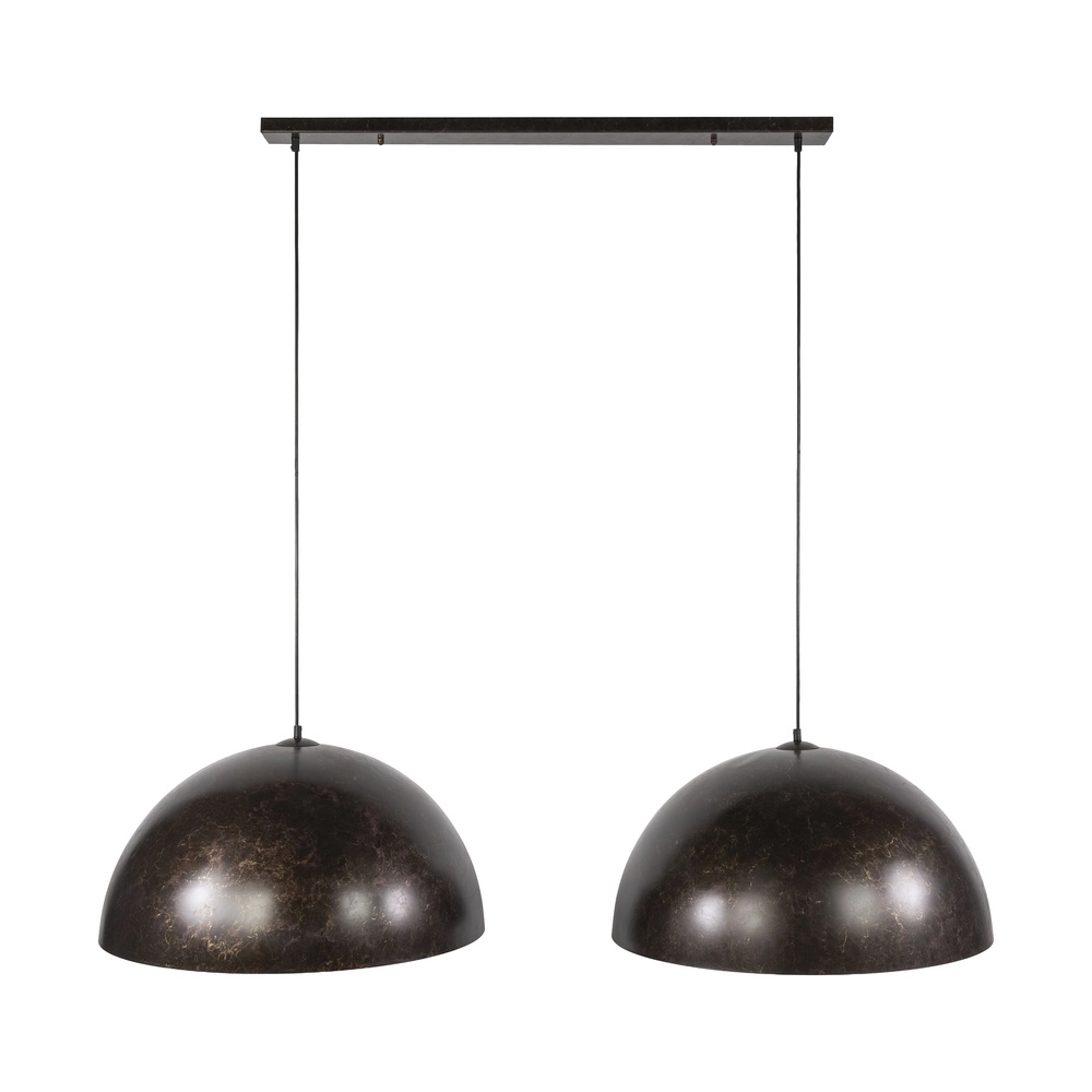 Industriële hanglamp Dome 2x Ø 60cm - urban bruin Lyora 8716803512573